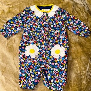 Baby Boden Floral Corduroy Romper